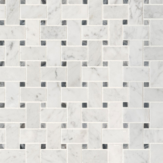 Picture of MS International - Marble Mosaics Basketweave Honed Carrara White