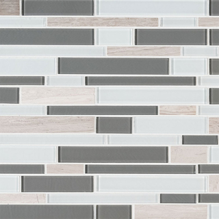 Picture of MS International - Decorative Blends Mosaic Interlocking 12 x 12 Gray Cliff