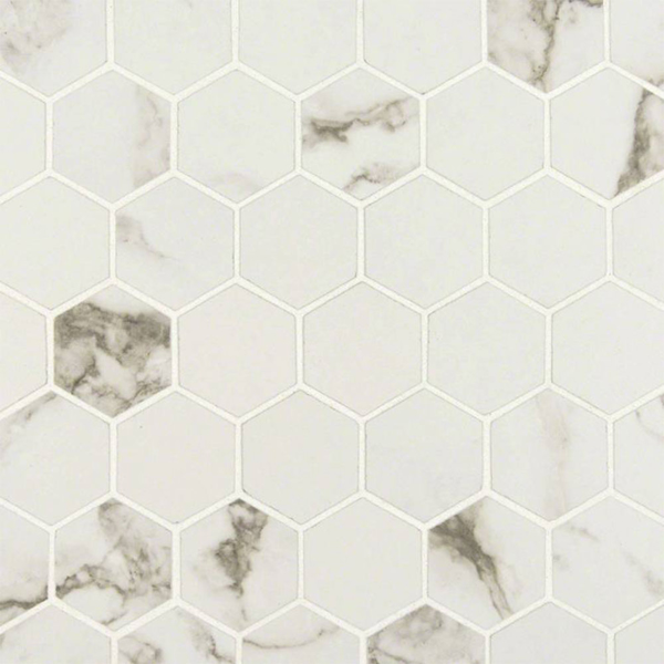 Picture of MS International - Pietra Mosaic Hexagon Statuario