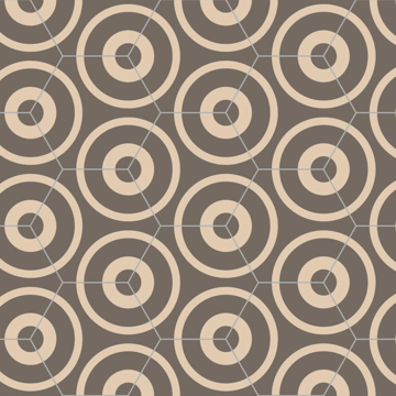 Picture of Bisazza Mosaico - Cementiles Decorations Hex Concentric Tortora