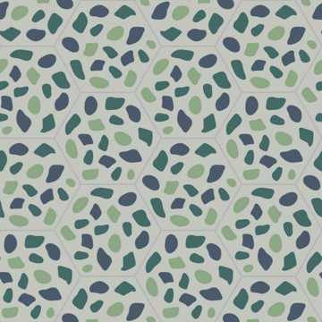 Picture of Bisazza Mosaico - Cementiles Decorations Hex Grit Blue