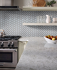 Picture of MS International - Glass Mosaic Herringbone Ice Bevel