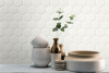 Picture of MS International - Retro Mosaic Matte White Hexagon