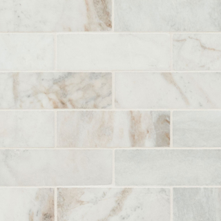 Picture of MS International - Marble Mosaics Brick 2 x 6 Honed Arabescato Venato White