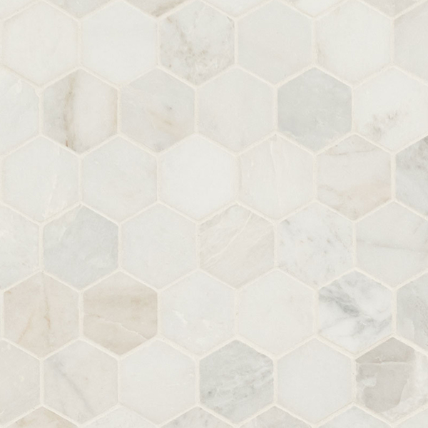 Picture of MS International - Marble Mosaics Hexagon 2 x 2 Honed Arabescato Venato White