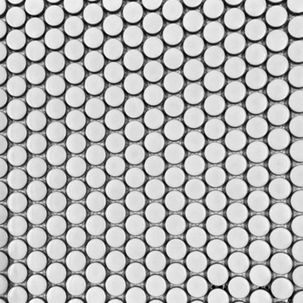 Picture of Arvex - Glazed Porcelain Mosaics White Penny Round