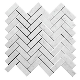 Picture of Stone Collection - Bianco Carrara Mosaic Herringbone Bianca Carrara Polished