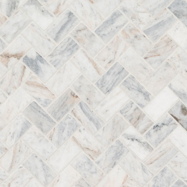 Picture of MS International - Marble Mosaics Herringbone Honed Capri Blue