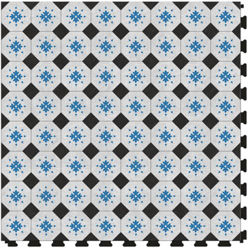 Picture of Perfection Floor Tile - Margo Flourette Midnight Accent