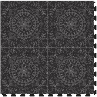 Picture of Perfection Floor Tile - Margo Medallion Black