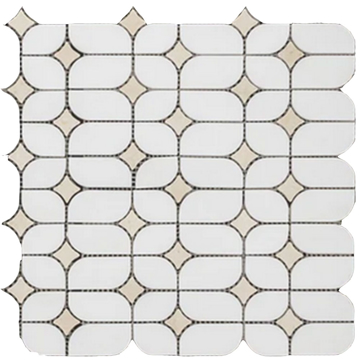 Picture of Elon Tile & Stone - Starlight Mosaics White Thassos Crema Marfil