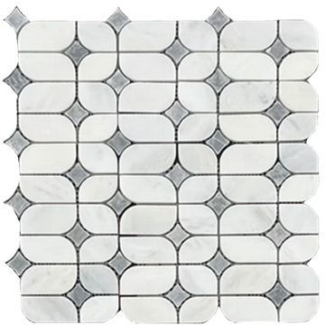 Picture of Elon Tile & Stone - Starlight Mosaics Pearl White Pacific Gray