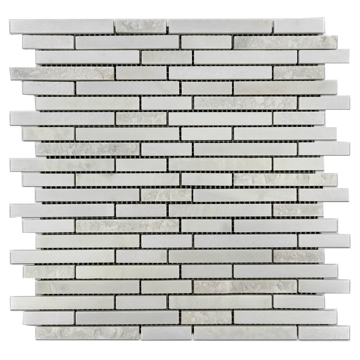 Picture of Elon Tile & Stone - Split Face Mosaics White Absolute Polished