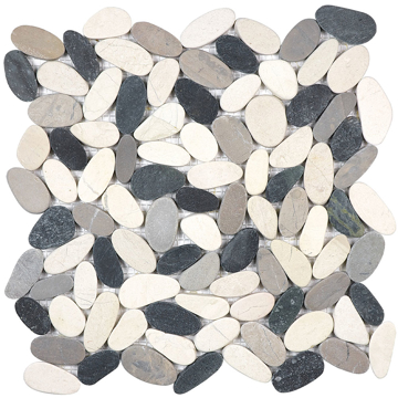 Picture of Anatolia Tile & Stone - Bliss Zen Flat Pebble Stone Mosaic Tranquil Cool Blend Matte