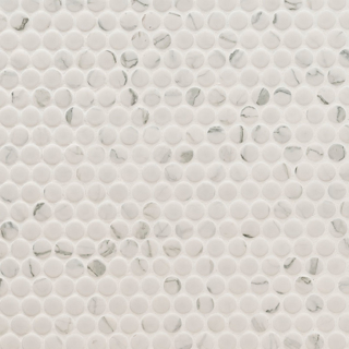 Picture of MS International - Penny Round Mosaic Carrara Matte