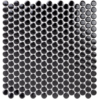 Picture of SOHO Studio Corp - Simple Mosaic Solid Penny Rounds Black / Polished