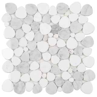 Picture of Tesoro - Ocean Stones Sliced Mosaic Bianco Carrara Thassos