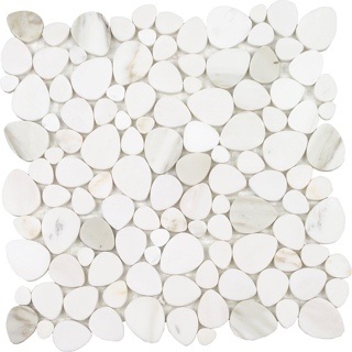 Picture of Tesoro - Ocean Stones Sliced Mosaic Calacatta Gold Italian White