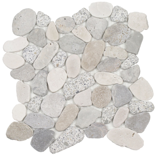 Picture of Tesoro - Ocean Stones Sliced Mosaic Terrazzo Vintage Light Color