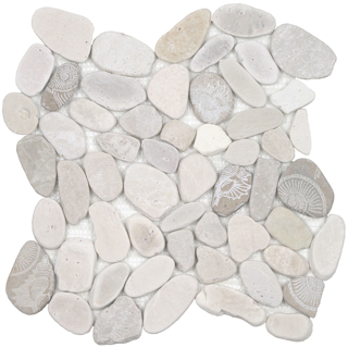 Picture of Tesoro - Ocean Stones Sliced Mosaic Fossil Light Color