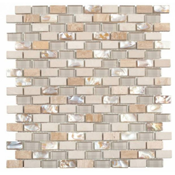 Picture of Bati Orient - Mother of Pearl Glass Marble Beige/White/Beige Mix Brick