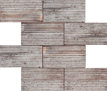 Picture of Bati Orient - Rust Industrial Silver Linear Relief