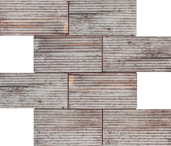 Picture of Bati Orient - Rust Industrial Silver Linear Relief