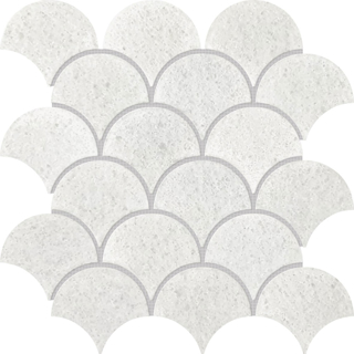 Picture of Bati Orient - Marble Scale Mosaic Crystal White