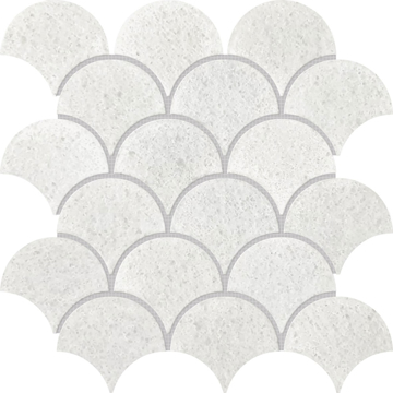 Picture of Bati Orient - Marble Scale Mosaic Crystal White