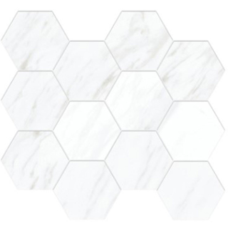 Picture of Eleganza Tiles - Carrara Extra Moderne Hexagon Mosaic White Polished