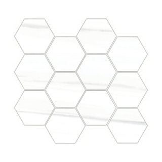 Picture of Eleganza Tiles - Italian Marble Moderne Hexagon Mosaic Bianco Matte