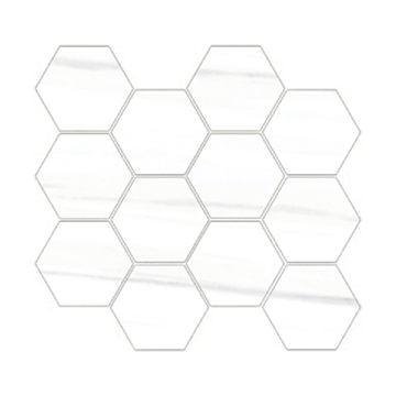 Picture of Eleganza Tiles - Italian Marble Moderne Hexagon Mosaic Bianco Matte