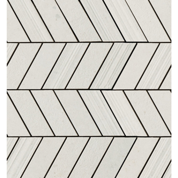 Picture of Eleganza Tiles - Silver Grain Chevron Mosaic White