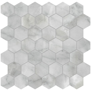 Picture of Anatolia Tile & Stone - Plata Hexagon Mosaic Onyx Crystallo Polished
