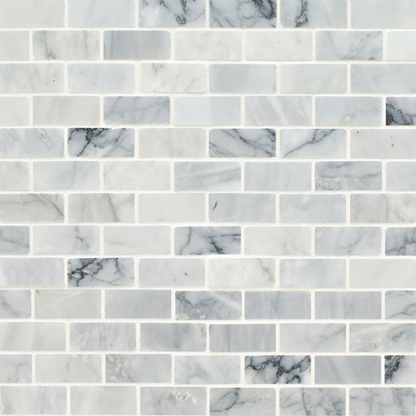 Picture of MS International - Marble Mosaics Brick 1 x 2 Carrara Classique Brick