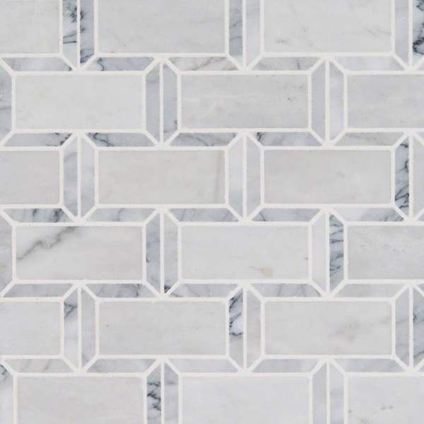 Picture of MS International - Marble Mosaics Brick 2 x 4 Polished Arabescato Carrara Framework