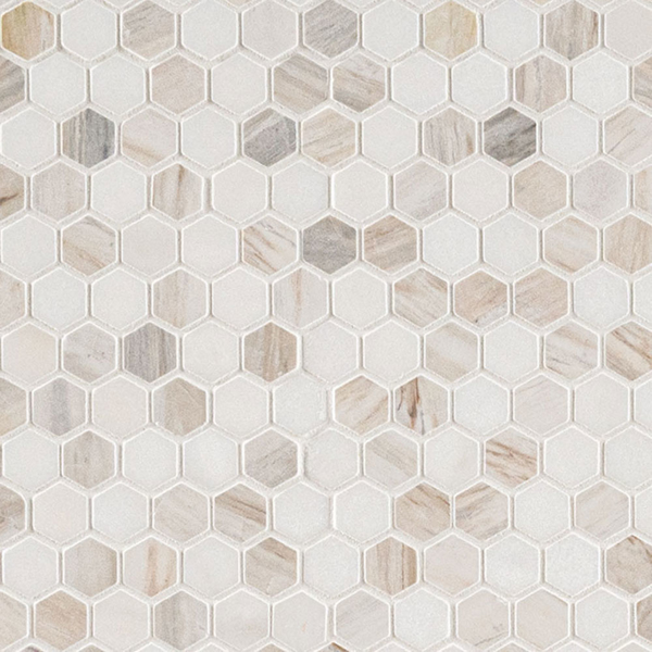 Picture of MS International - Marble Mosaics Hexagon 1 X 1 Polished Angora Tibi