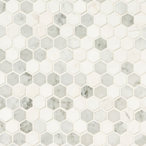 Picture of MS International - Marble Mosaics Hexagon 1 X 1 Polished Bianco Dolomite Tibi