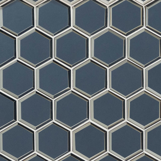 Picture of MS International - Glass Mosaic Other Vague Blue Hexagon