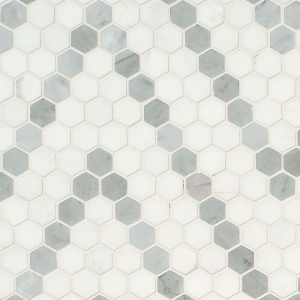 Picture of MS International - Marble Mosaics Hexagon 1 X 1 Polished Bianco Dolomite Sazi