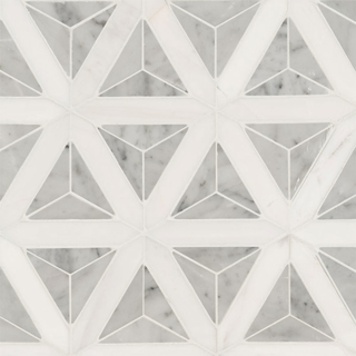 Picture of MS International - Marble Mosaics Geometrica Carrara White Faceted