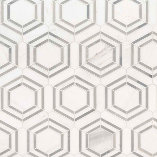 Picture of MS International - Marble Mosaics Geometrica Georama Grigio