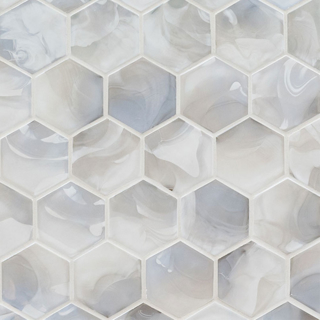 Picture of MS International - Glass Mosaic Hexagon Akoya Pearl