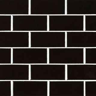 Picture of MS International - Retro Mosaic Glossy Nero Brick 2x4