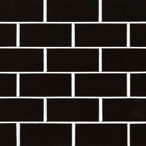 Picture of MS International - Retro Mosaic Glossy Nero Brick 2x4