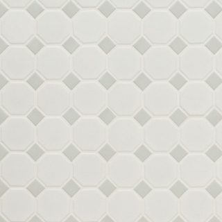 Picture of MS International - Retro Mosaic Matte White Gray Octagon