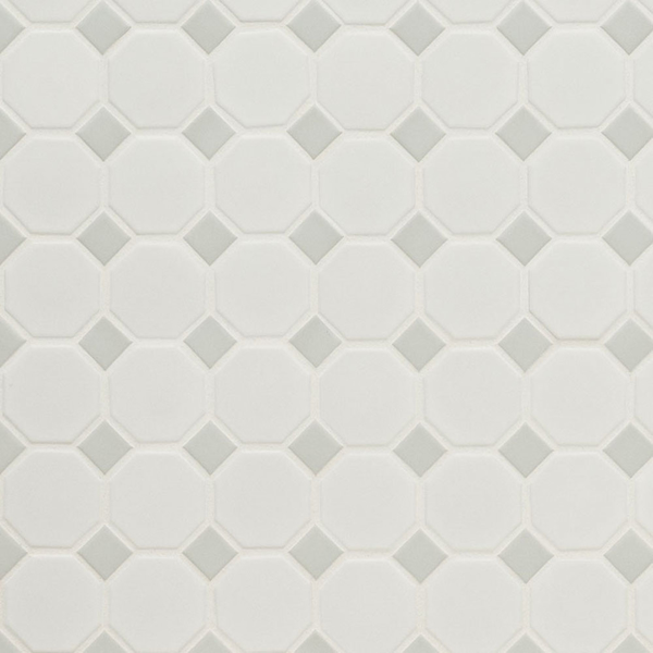 Picture of MS International - Retro Mosaic Matte White Gray Octagon