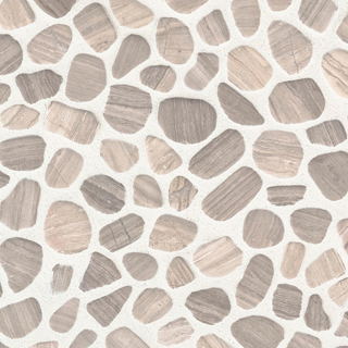 Picture of MS International - Rio Lago Pebble Mosaics 12 X 12 Tumbled White Oak