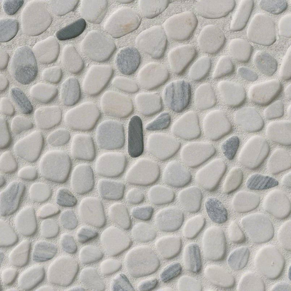 Picture of MS International - Rio Lago Pebble Mosaics 12 X 12 Tumbled Black and White