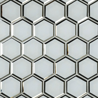 Picture of MS International - Glass Mosaic Hexagon Ice Beveled